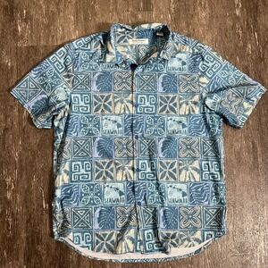 Tommy Bahama IslandZone Hawaii Print‎ Button Up Shirt Mens Medium M